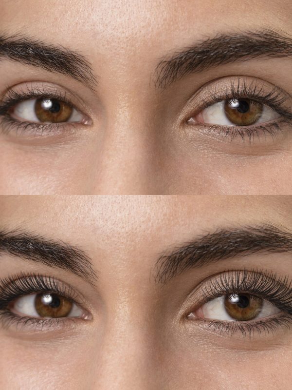 mujer-antes-y-despues-de-extensiones-de-pestanas